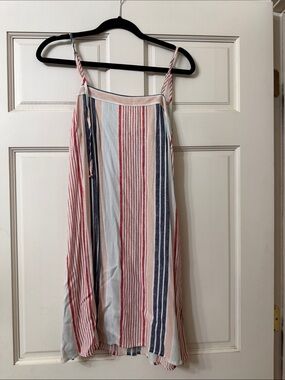 Xhilaration Red White Blue Striped Top